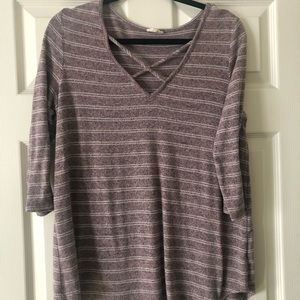 Emory Park Striped quarter sleeve top